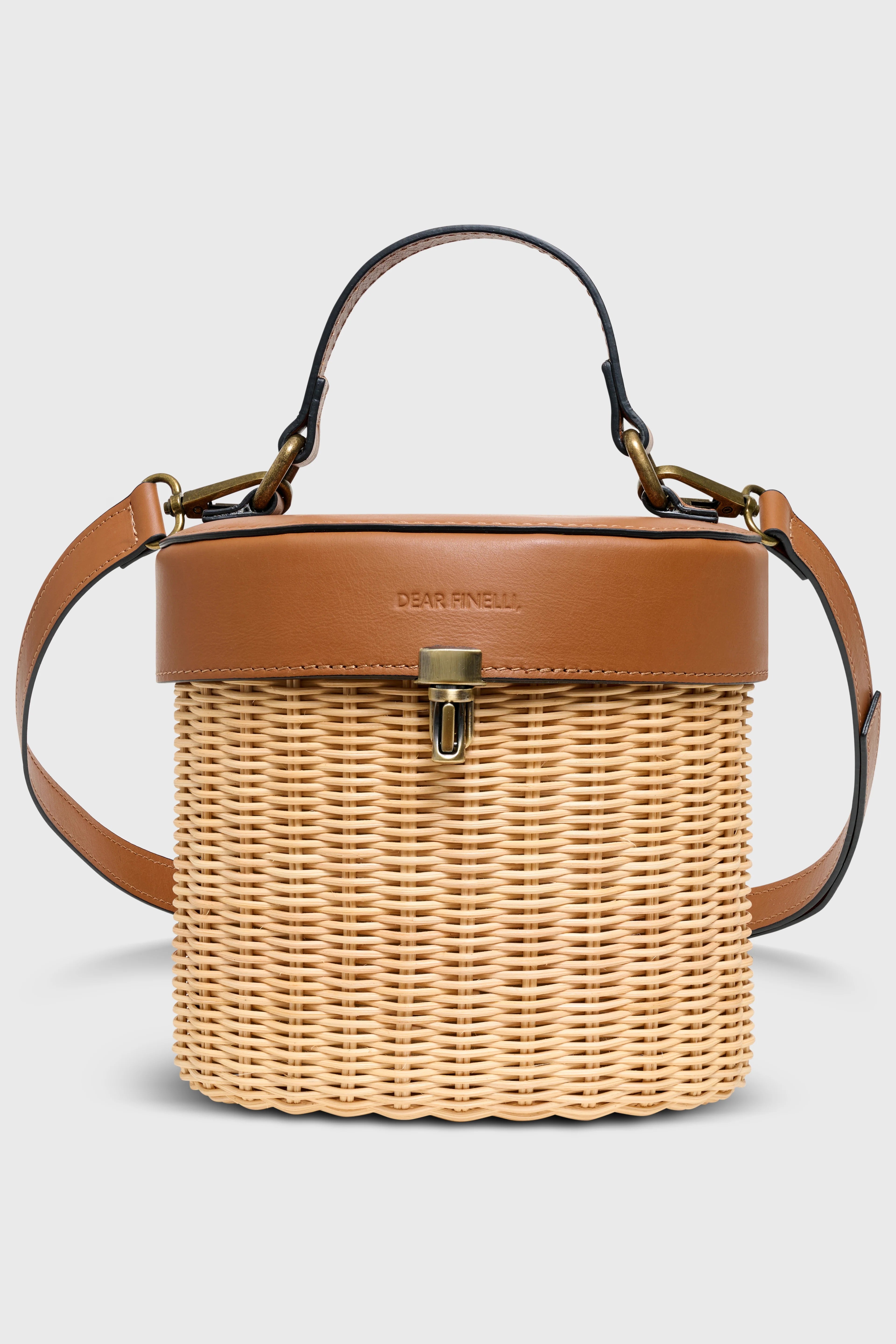 Sofie Wicker Bag - Natural Wicker & Cognac Leather