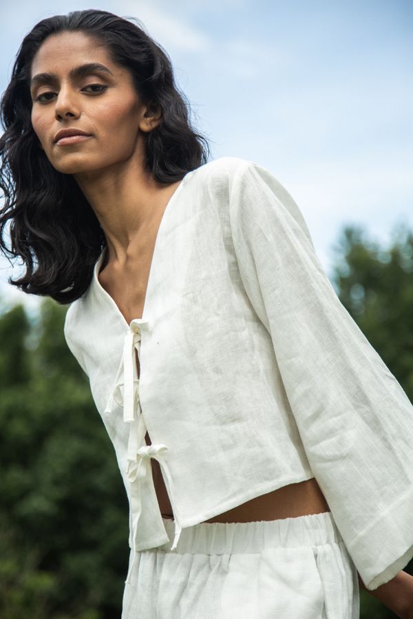 Zoya-May Linen Trouser in Snow White