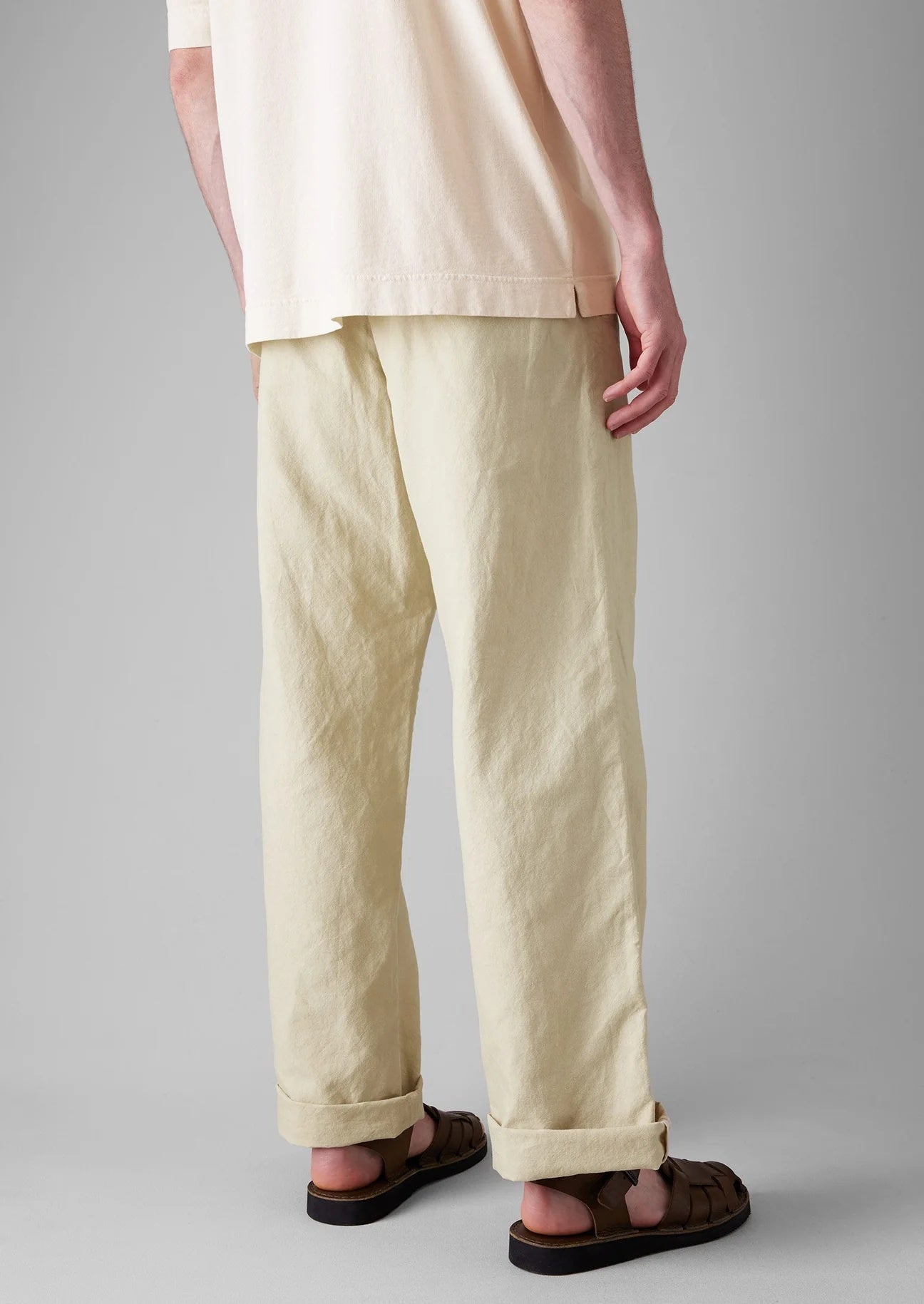 Rory Cotton Linen Drawstring Pants Wood Ash