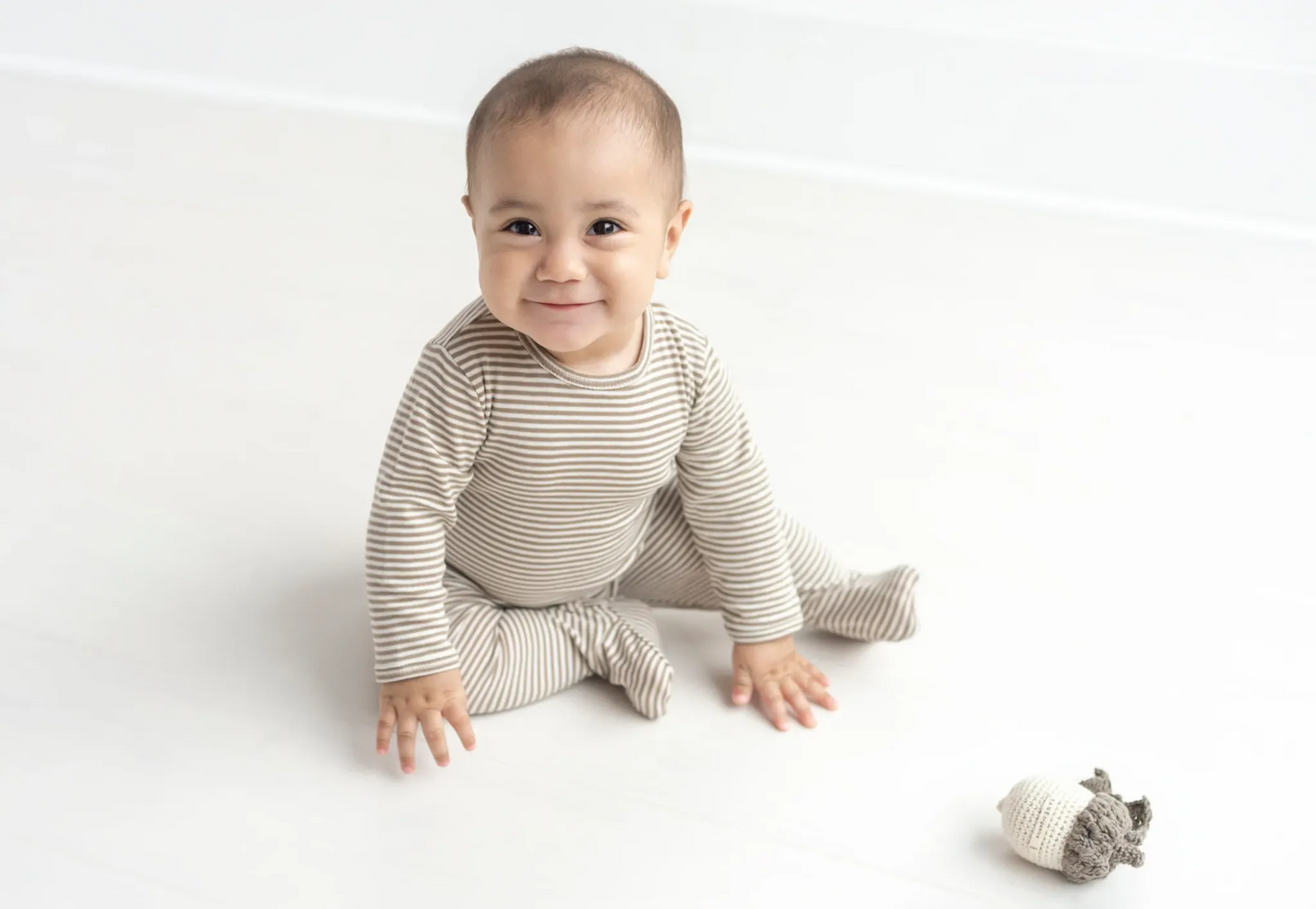 Petite Stripe Raglan Footie Earth Stripe