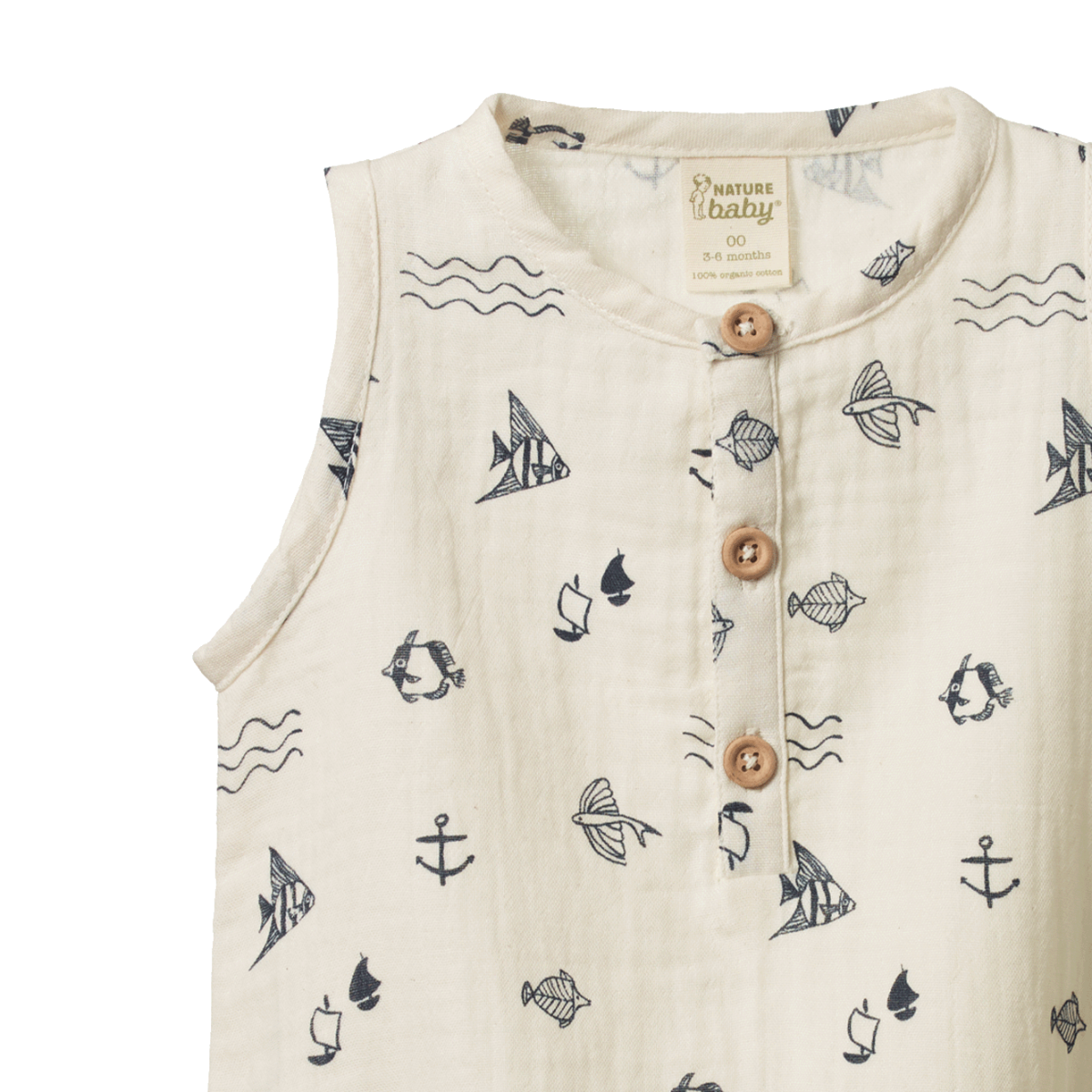 Cedar Suit Muslin Atlantic Natural Print
