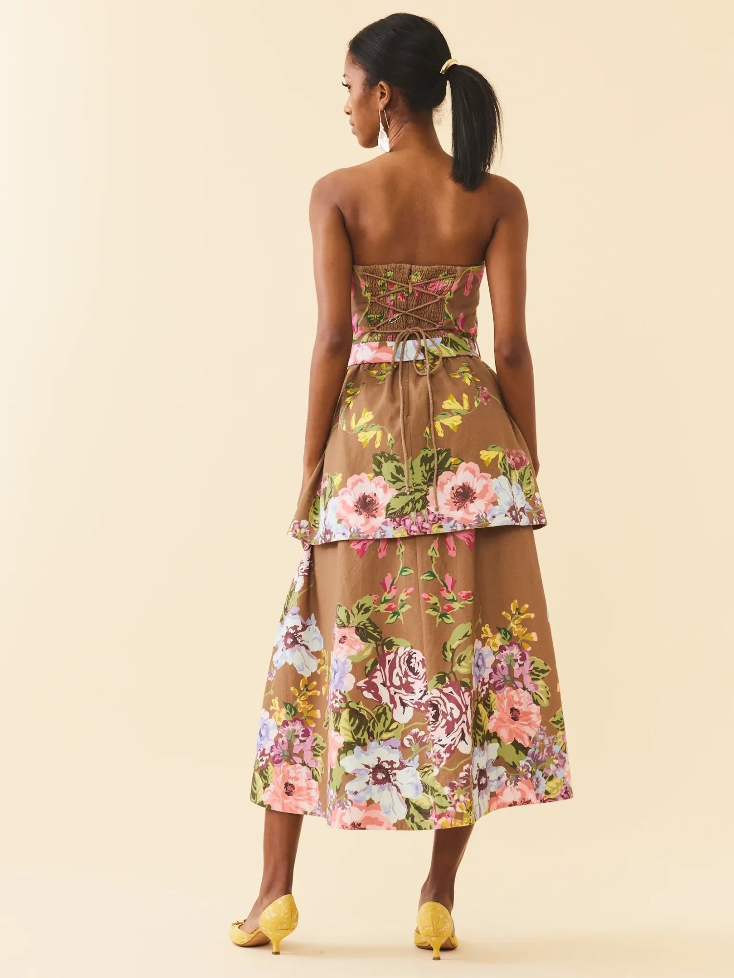 Daisy Dress - Caramel Victorian Floral