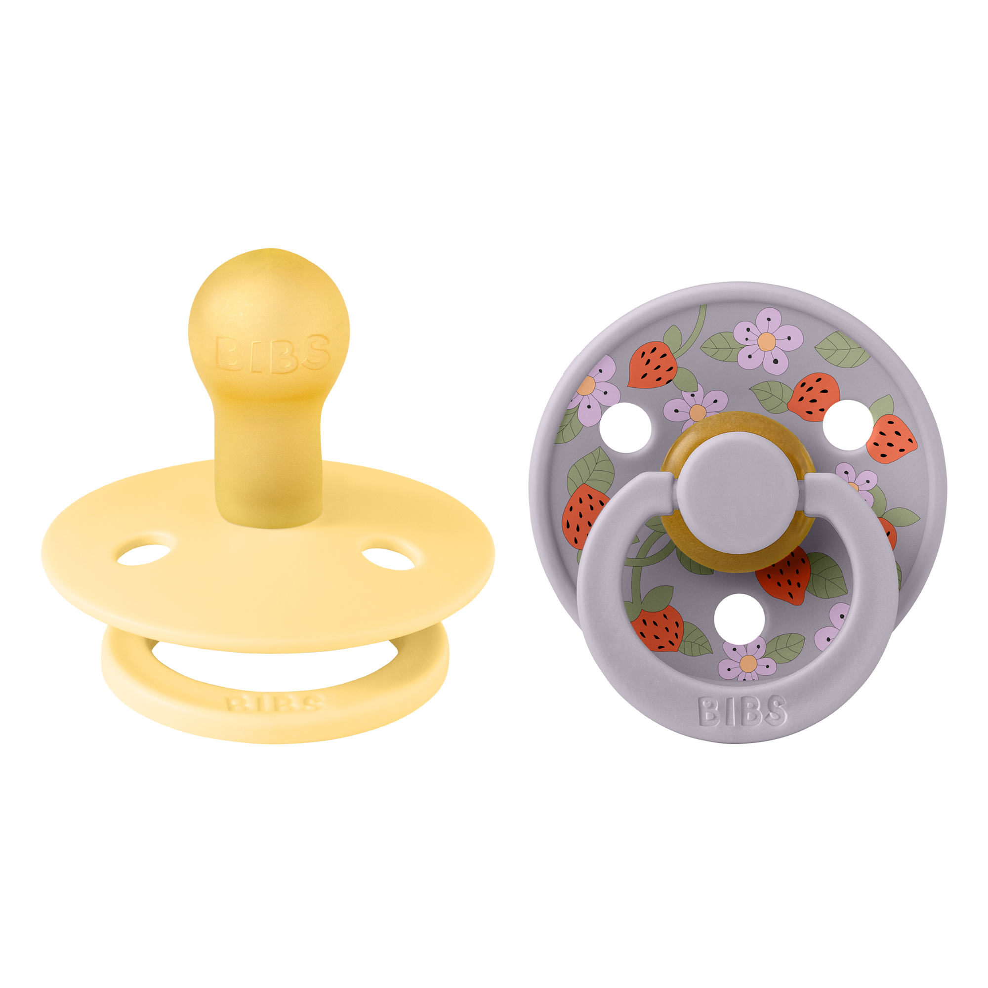 Bibs Pacifier x Liberty 2 Pack Strawberries and Cream - Pale Butter Mix