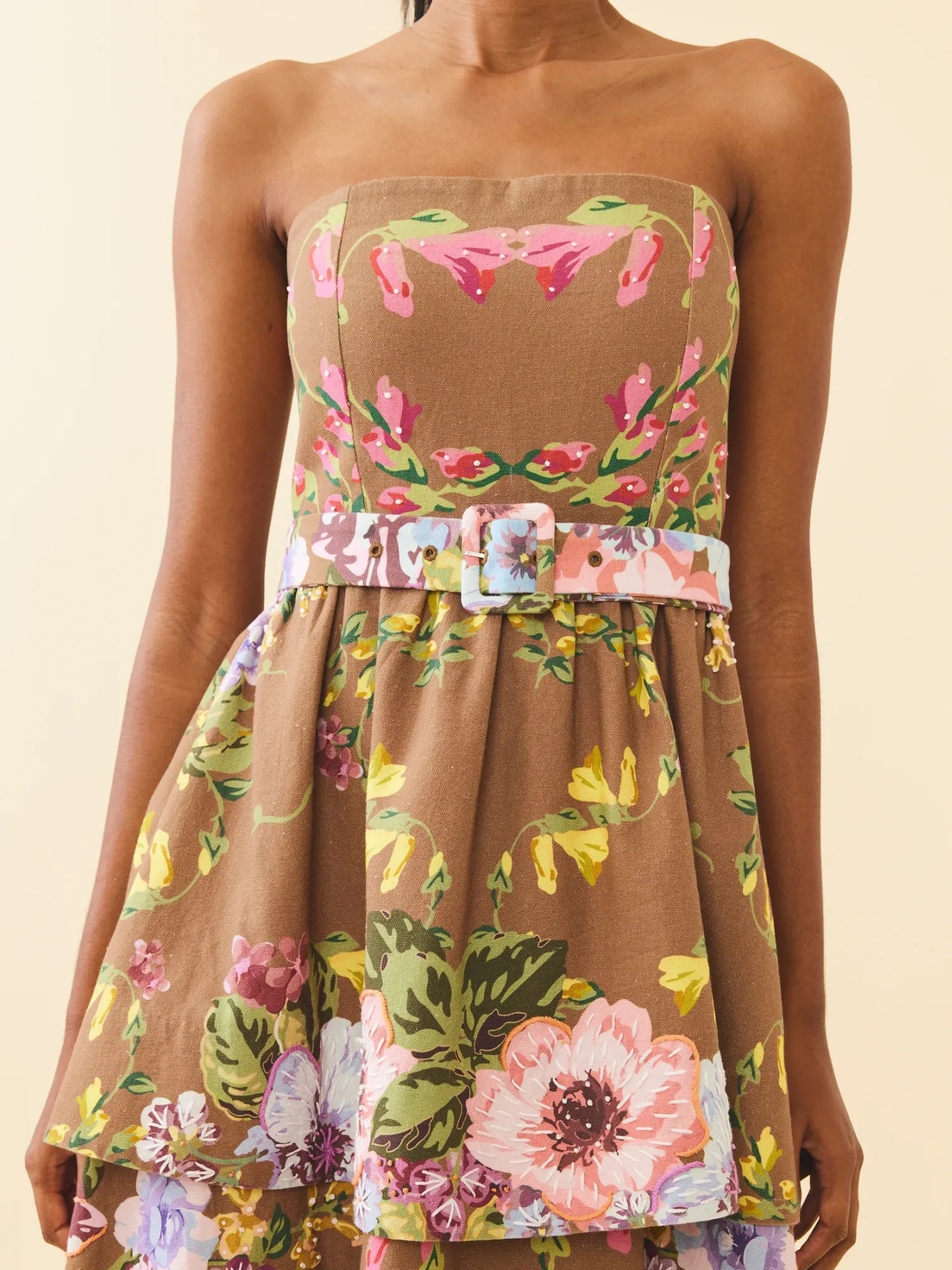 Daisy Dress - Caramel Victorian Floral