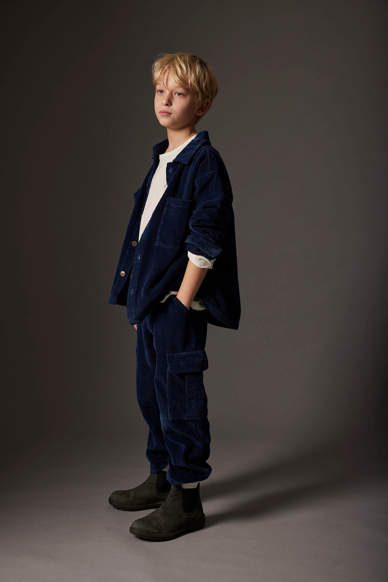 Denim Corduroy Cargo Pants