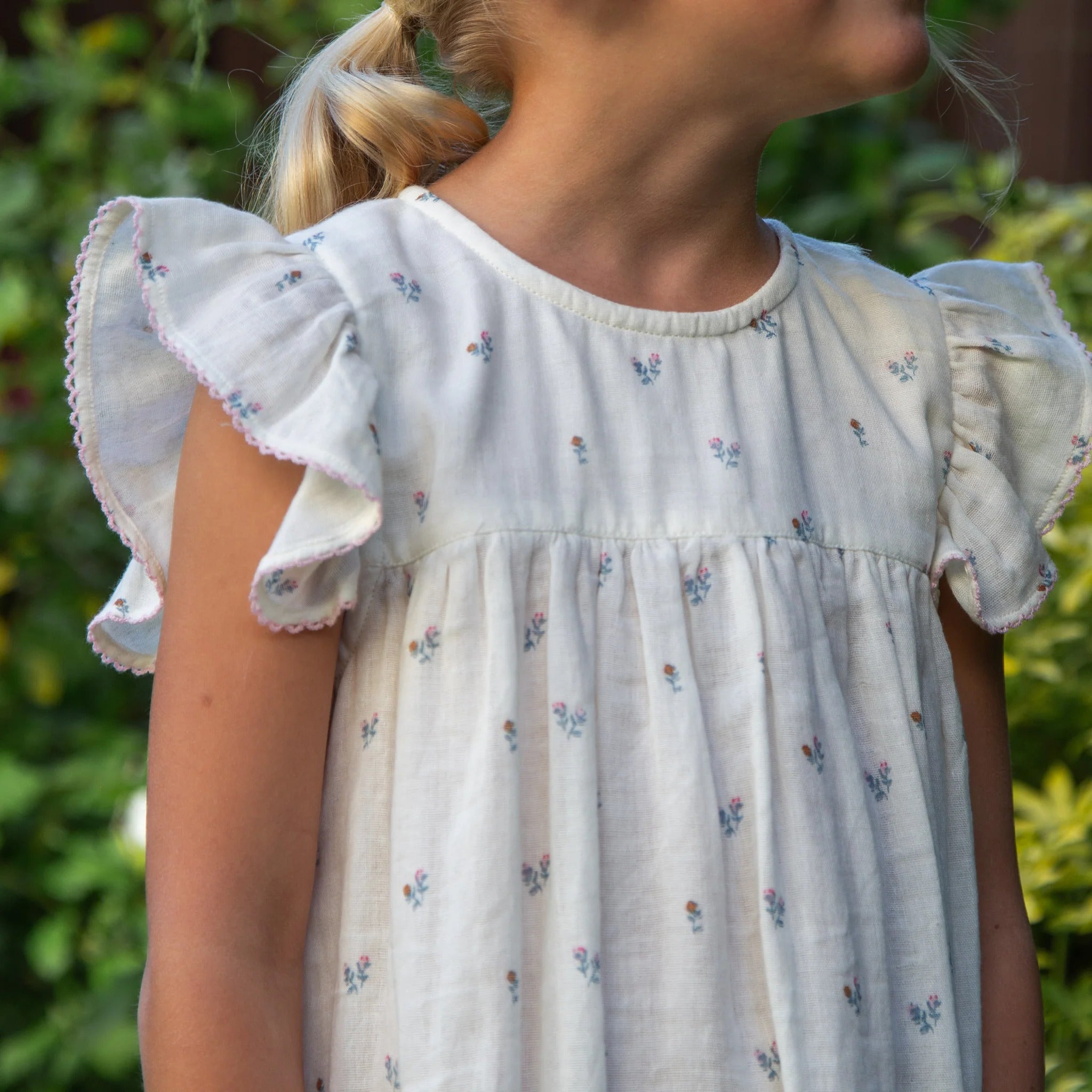 Hannah Baby Dress with Flutter Sleeves | Petit Floret