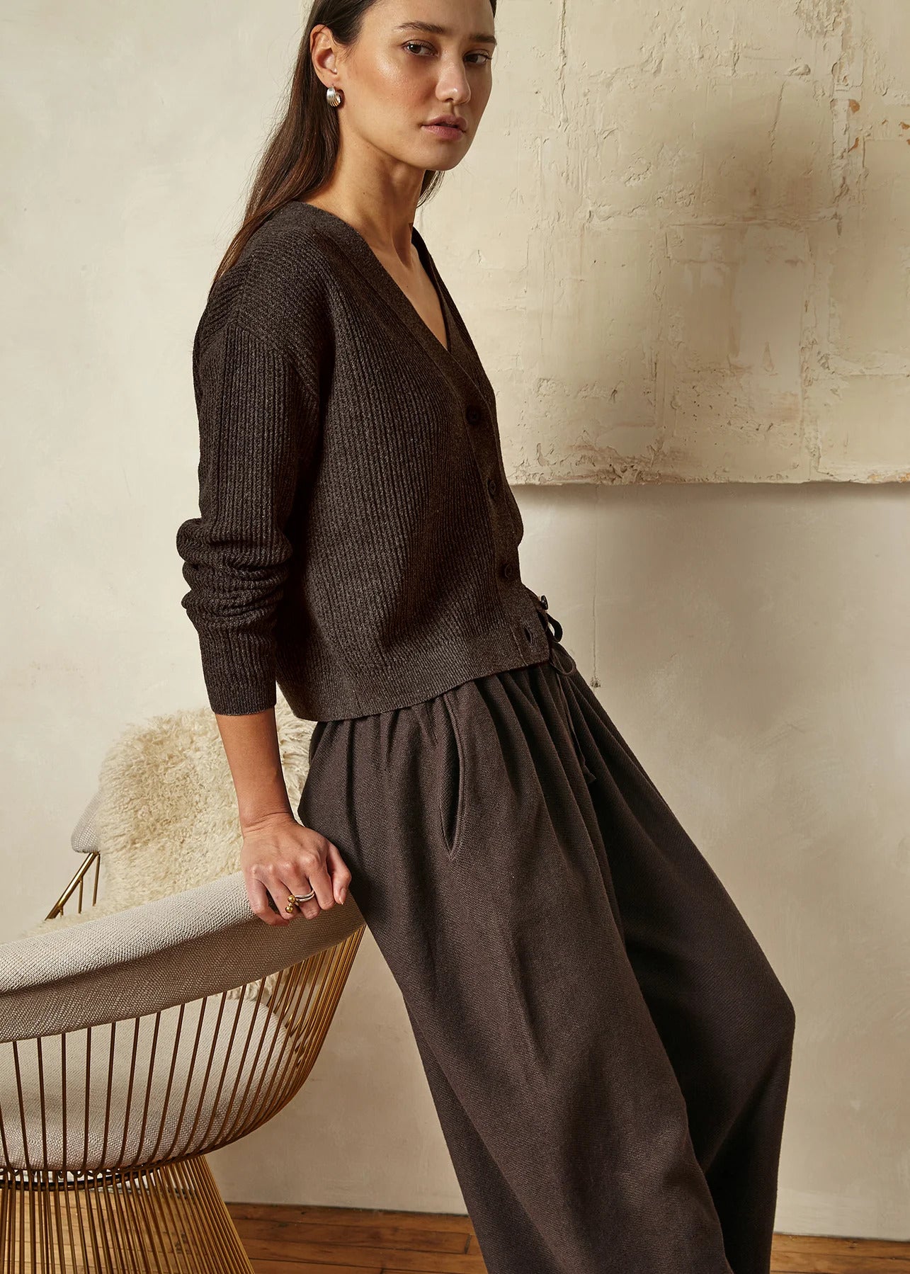 Mirabel Cardigan Top Espresso