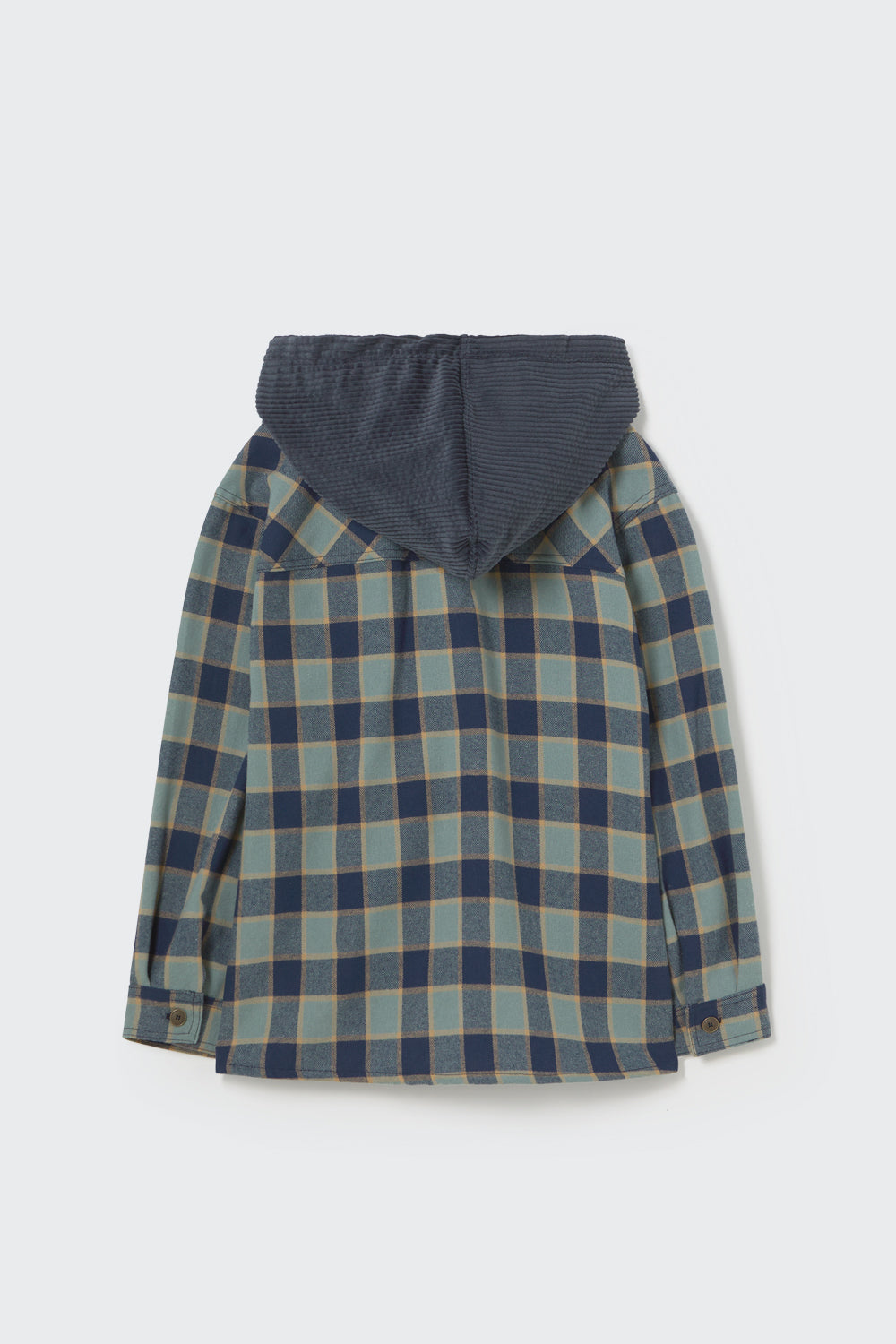 Check Flannel Hooded Shirt Artic Blue