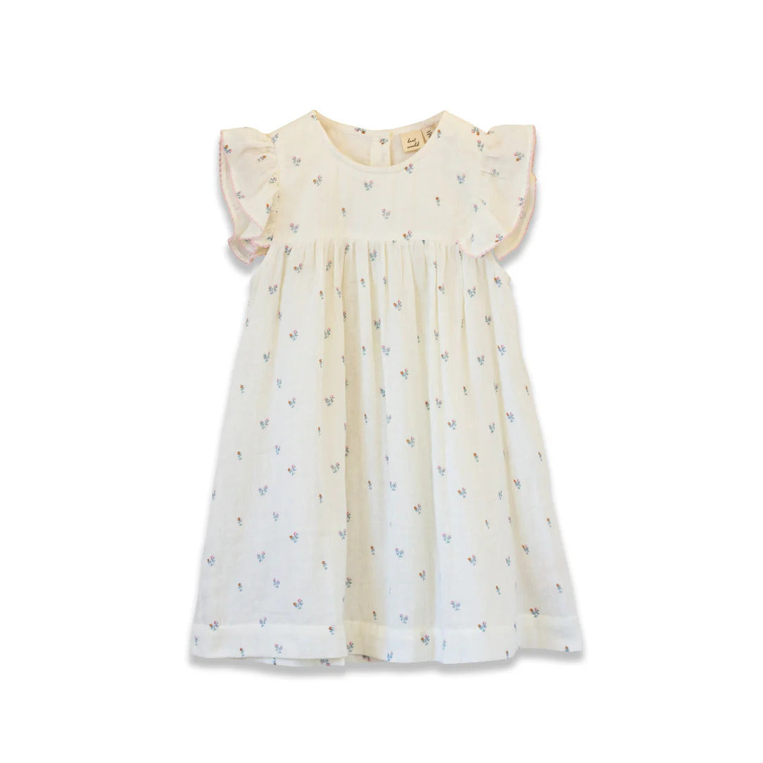 Hannah Baby Dress with Flutter Sleeves | Petit Floret