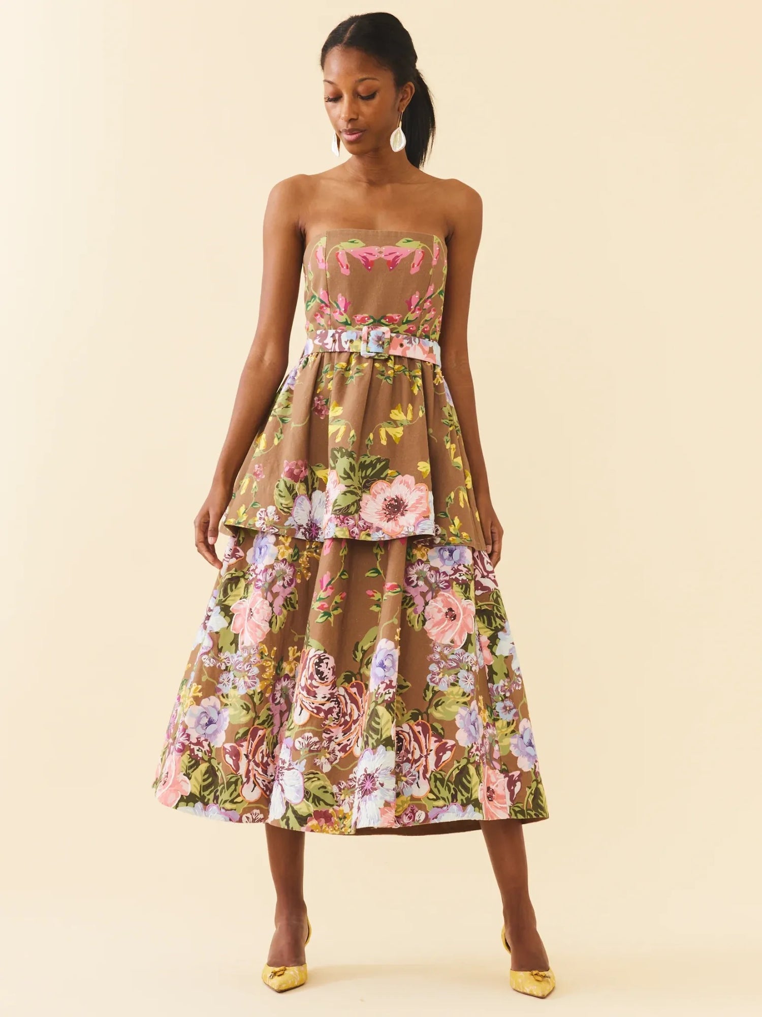 Daisy Dress - Caramel Victorian Floral