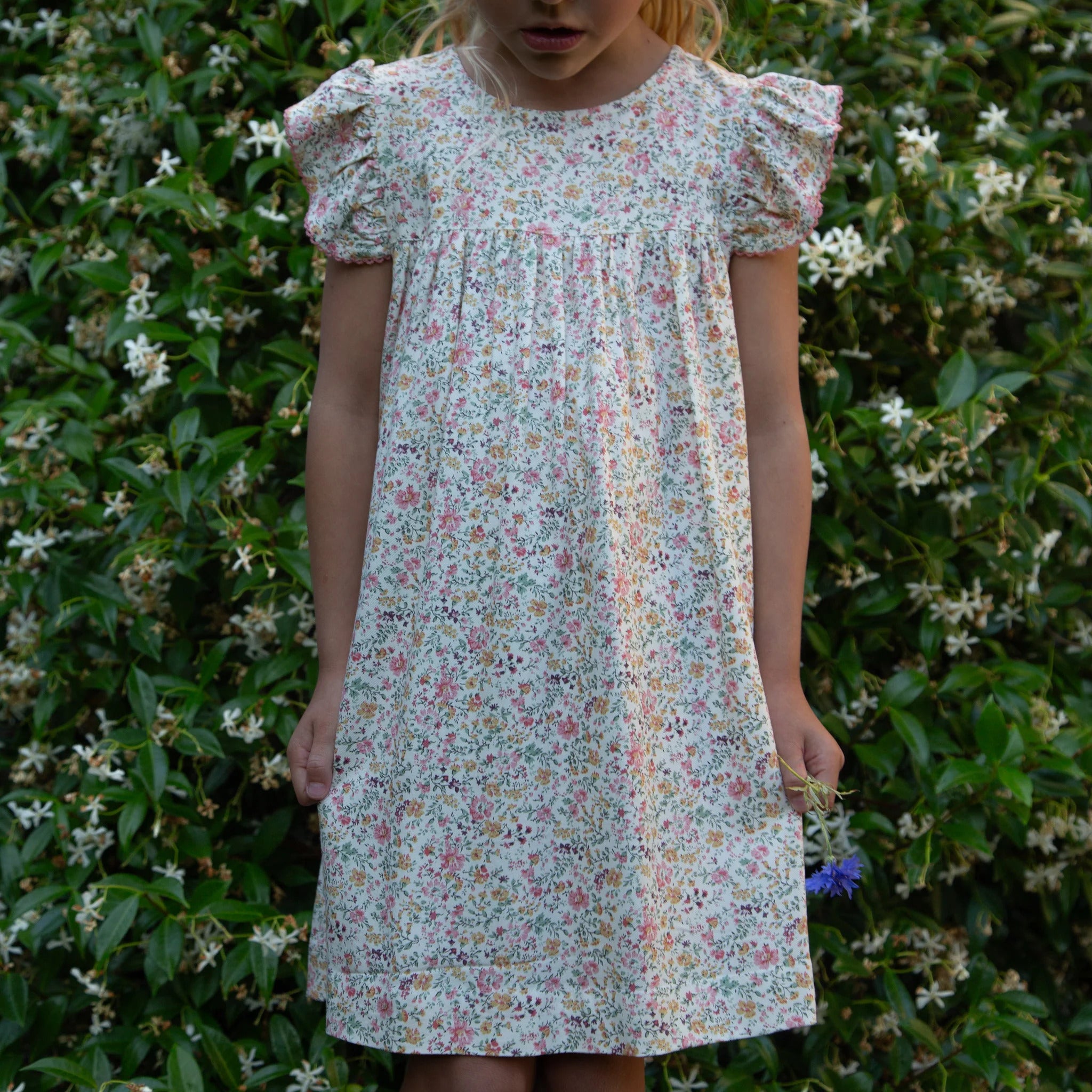 Hannah Baby Dress with Flutter Sleeves | Peach Meadow