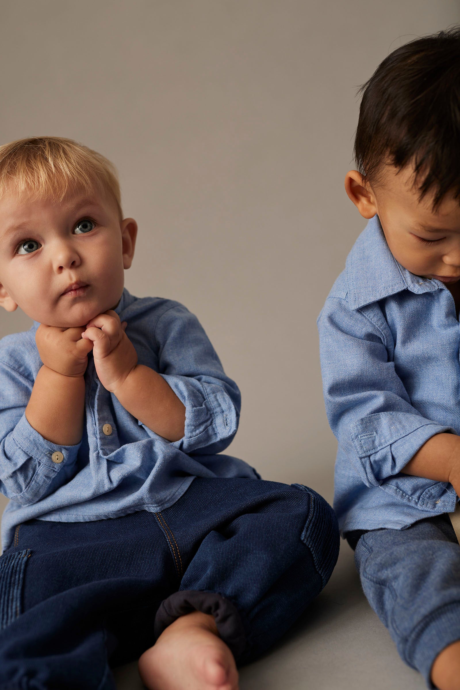 Dobby Denim Baby Pants