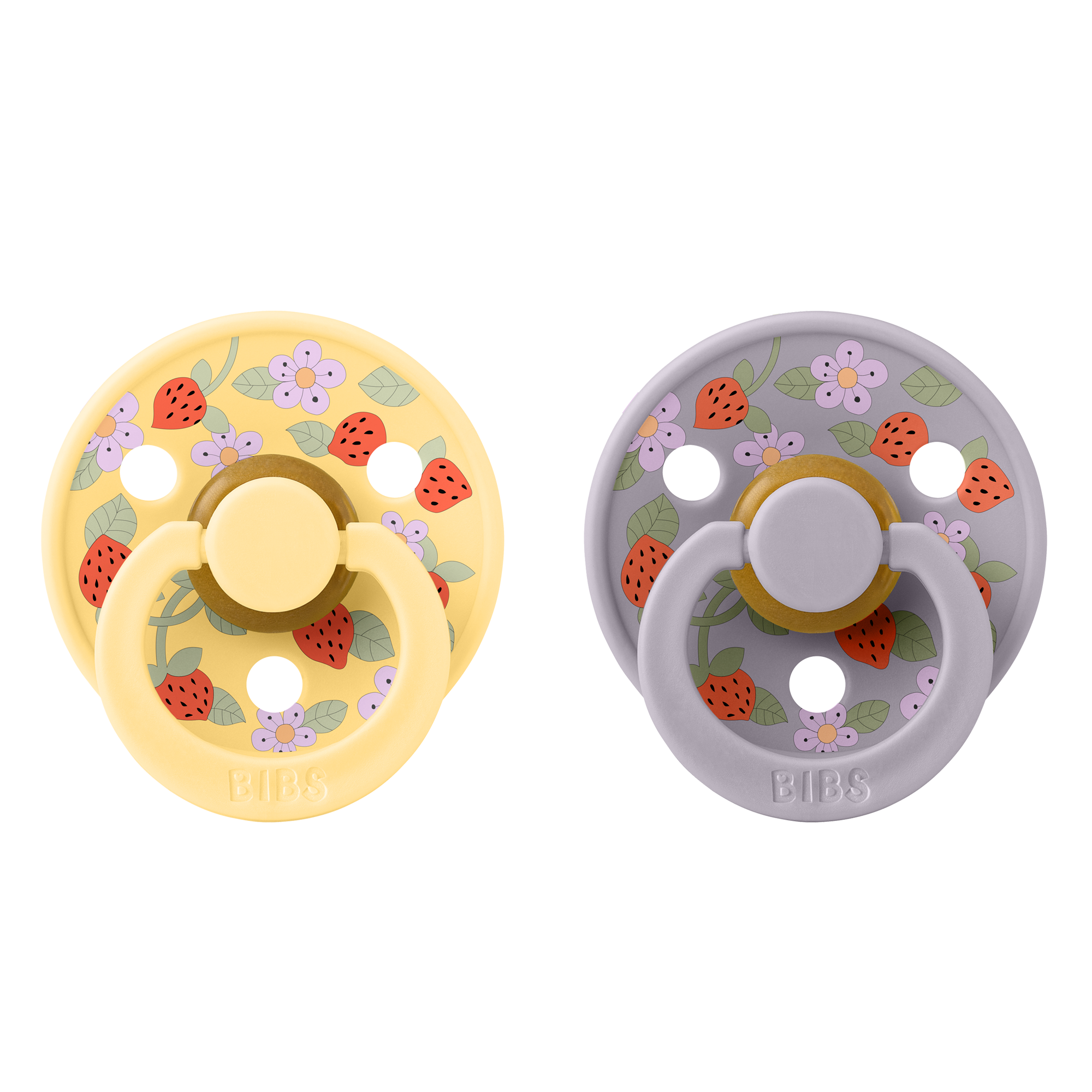Bibs Pacifier x Liberty 2 Pack Strawberries and Cream - Pale Butter Mix