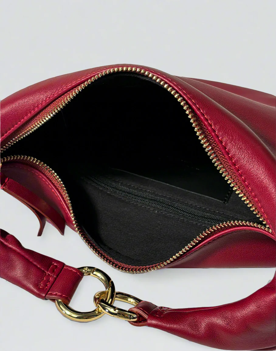 The Piccola Ring Bag Dark Cherry Red
