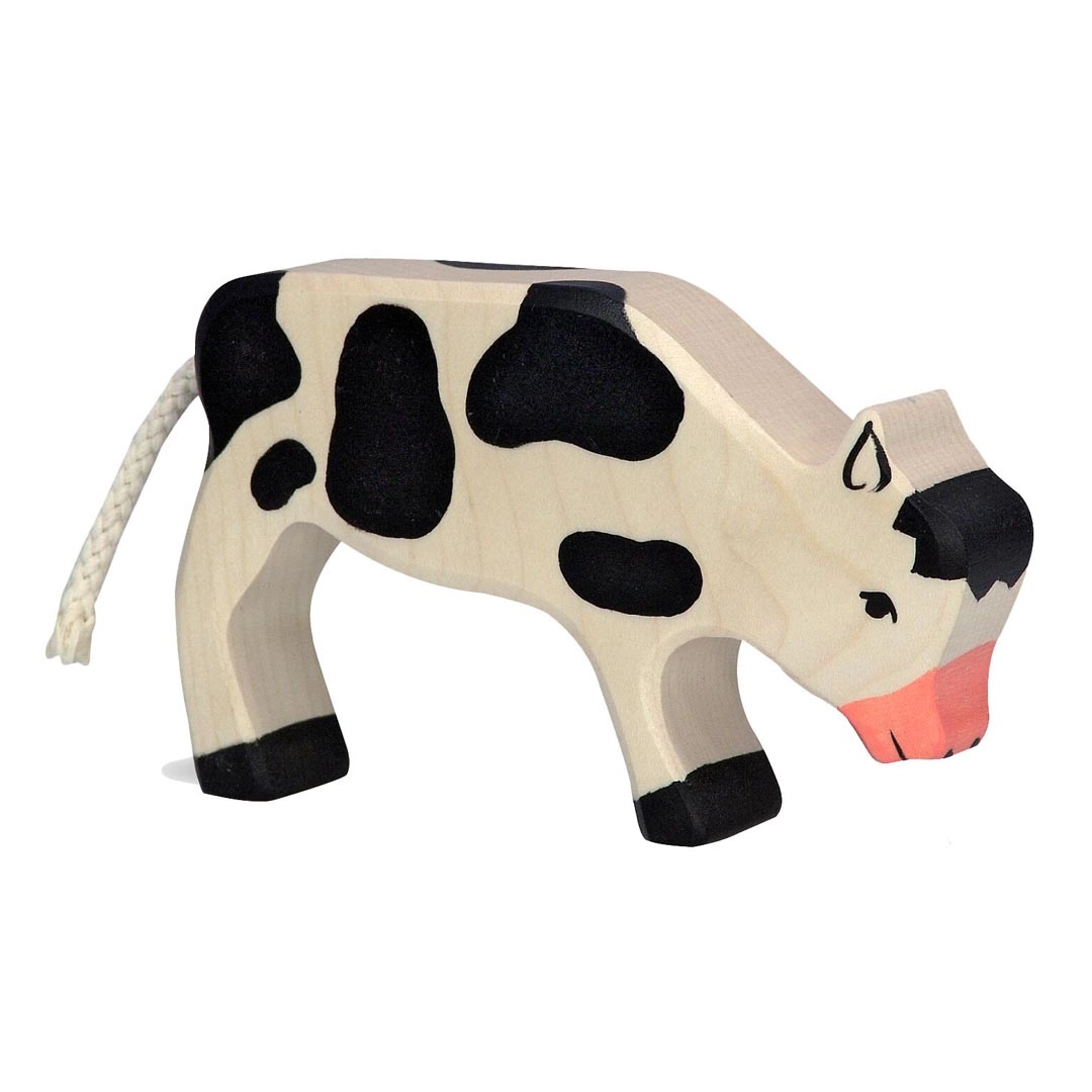 Holztiger Grazing Black Cow