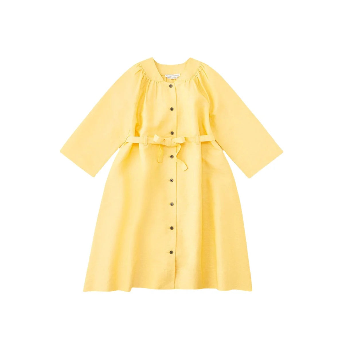 Organic Cotton Linen Trench Dress - Daffodil Yellow