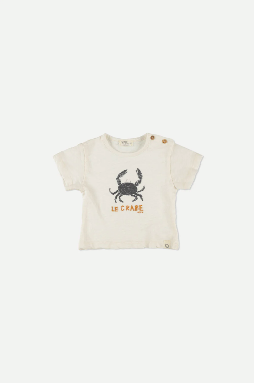 Slub Print Baby T-Shirt Crabe