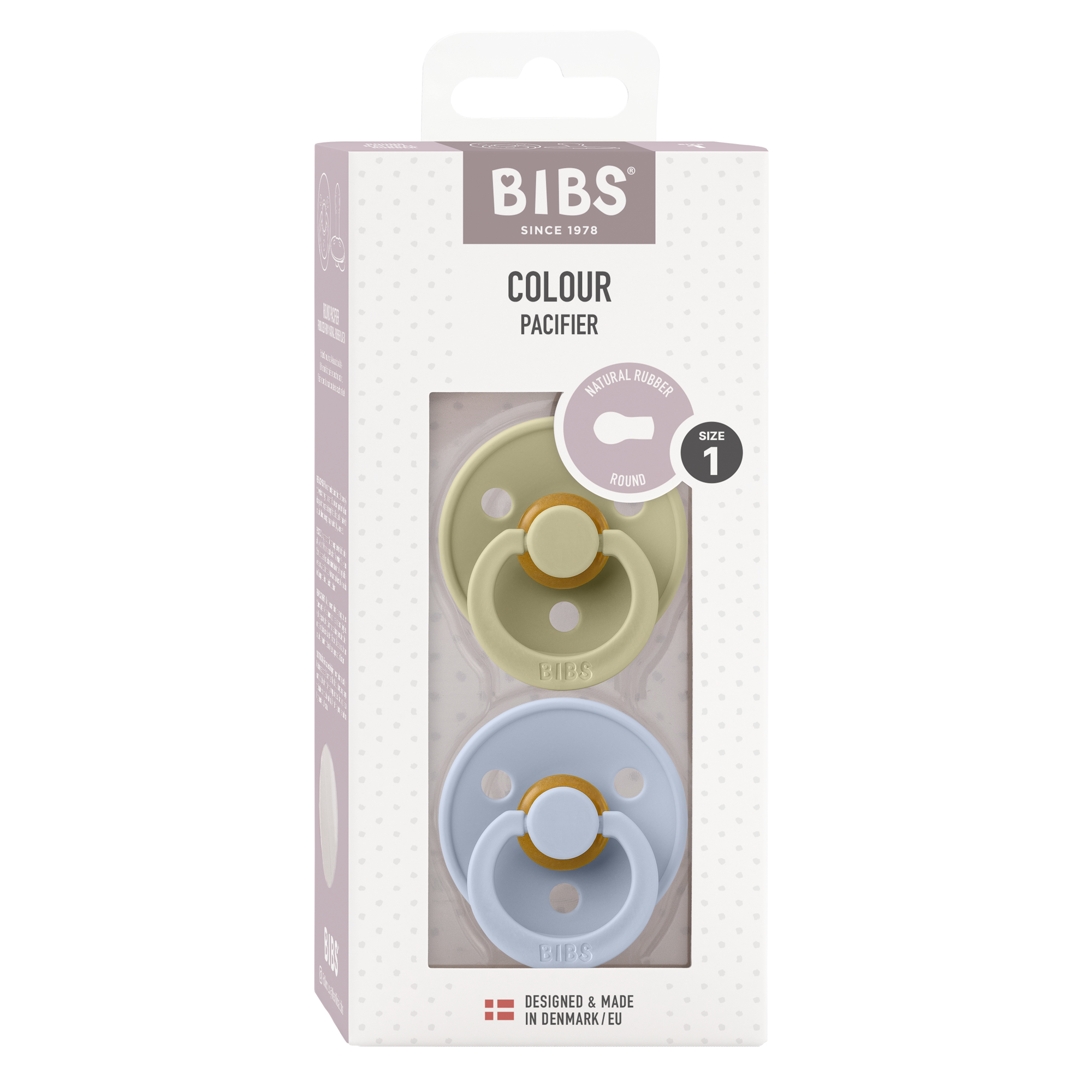 Bibs Pacifier 2 Pack - Khaki/Dusty Blue