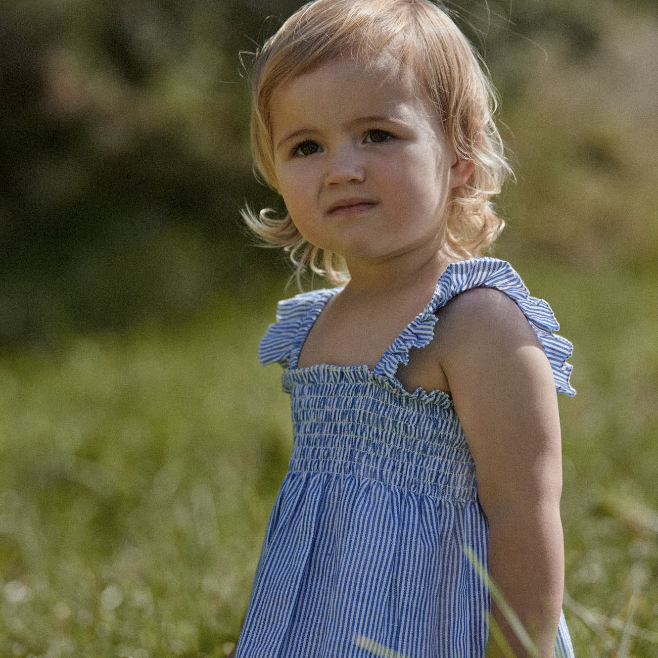 Gala Dress - Blue Stripe