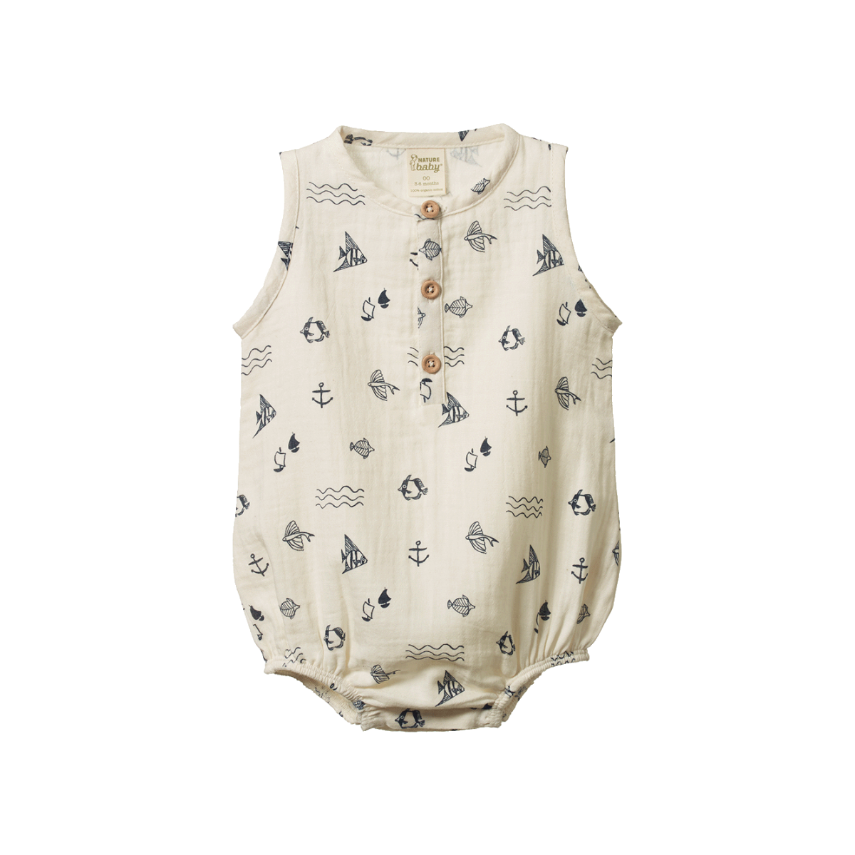 Cedar Suit Muslin Atlantic Natural Print