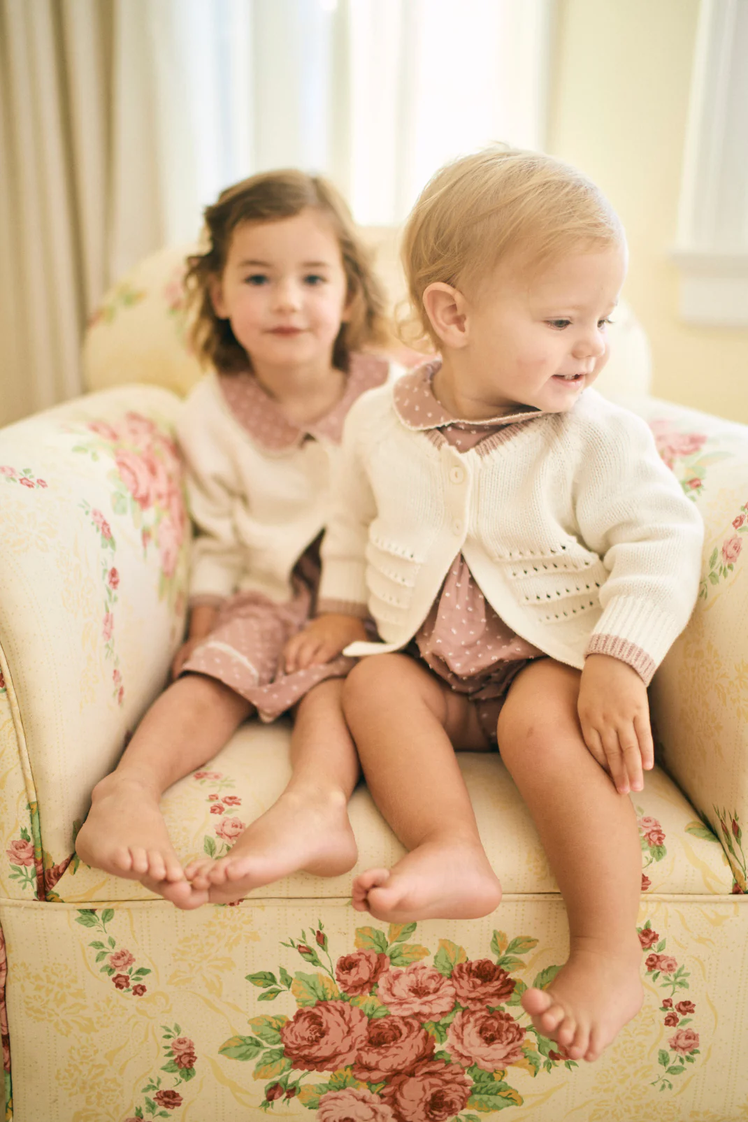 Emmy Bubble in Rose Swiss Dot