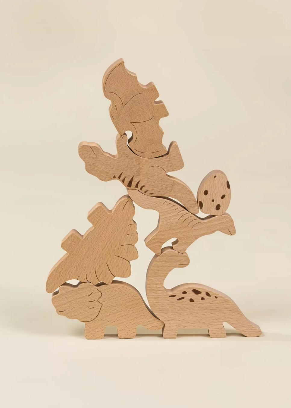 Wooden Balance Puzzle - Dino
