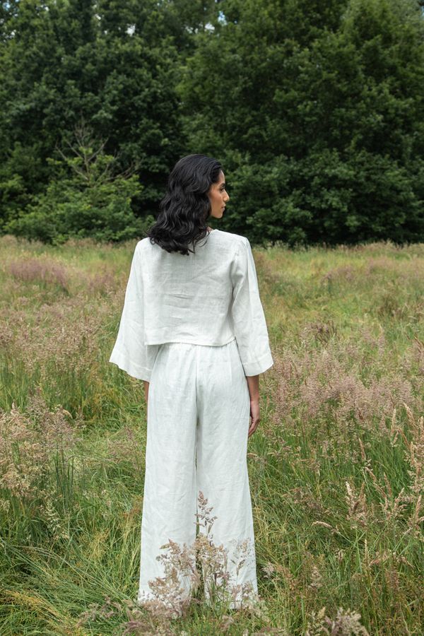 Zoya-May Linen Trouser in Snow White