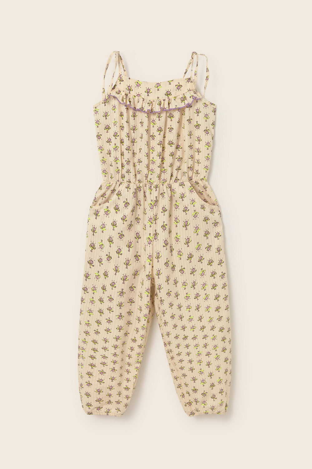 Indiana Flower Print Jumpsuit Lavender