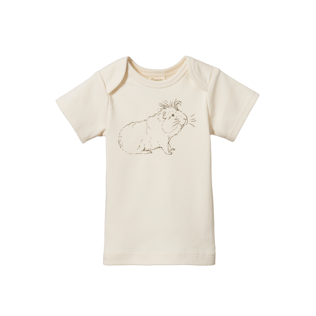 Short Sleeve Simple Tee Guinea Pig Gala Natural Print