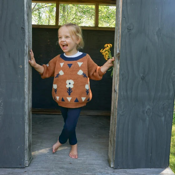 Naturally Dyed Wool & Baby Alpaca Crewneck Kids Sweater