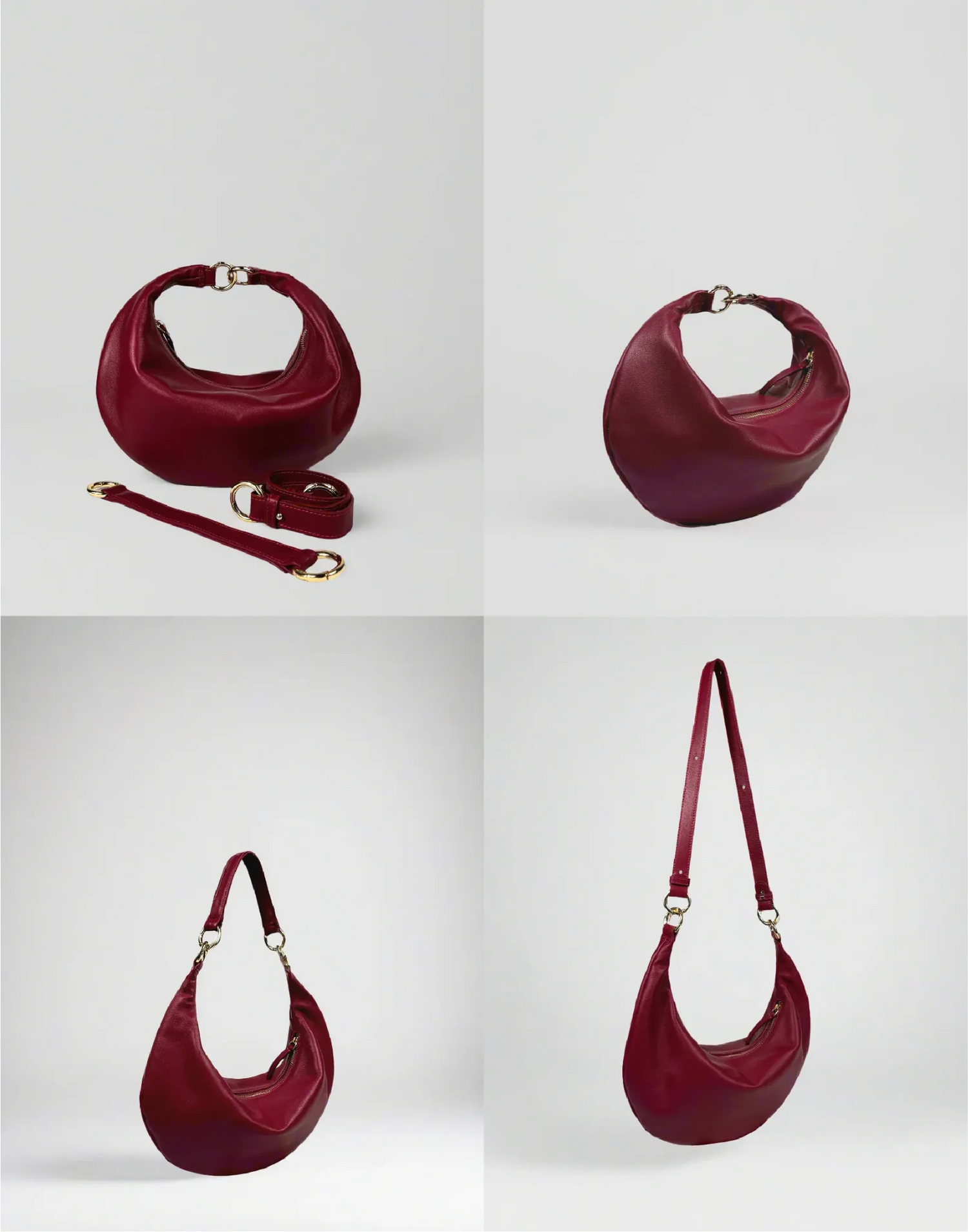 The Piccola Ring Bag Dark Cherry Red