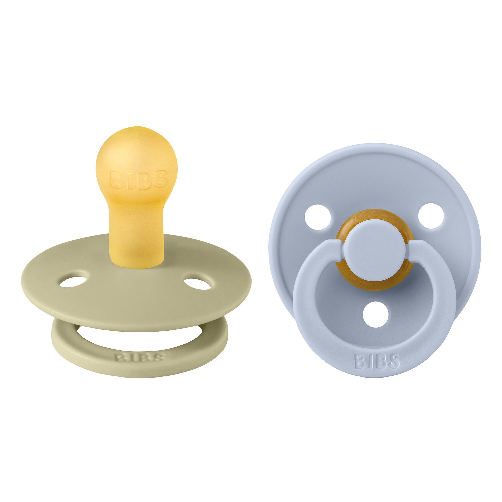 Bibs Pacifier 2 Pack - Khaki/Dusty Blue