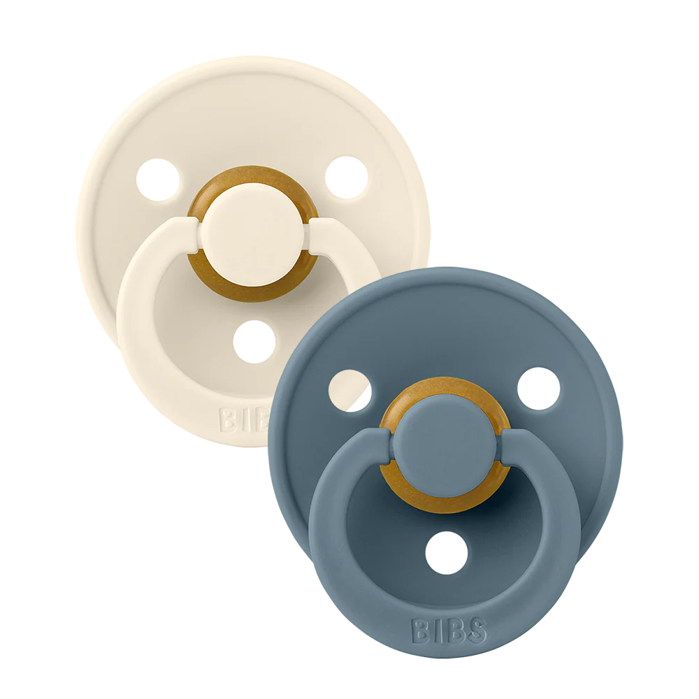 Bibs Pacifier 2 Pack - Ivory/Petrol