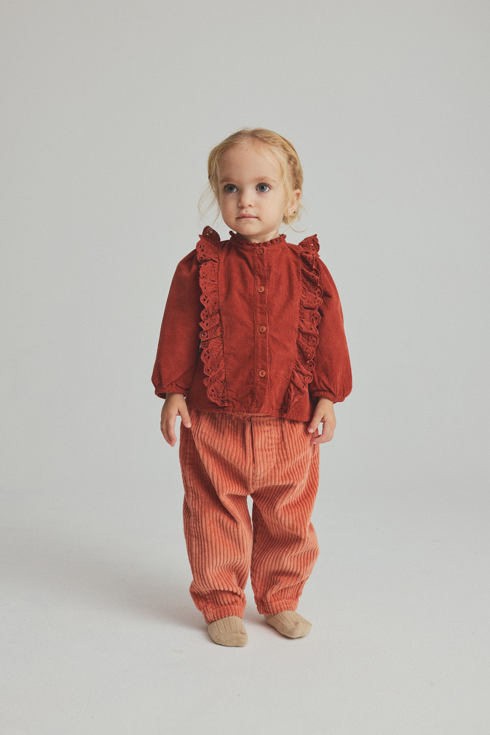 Corduroy Baby Pants - Pink Siena