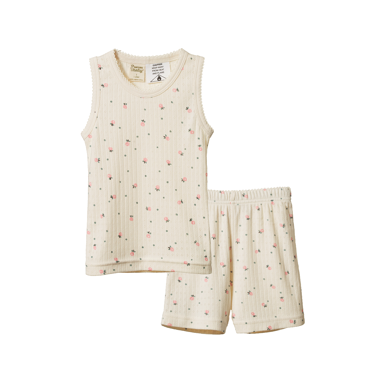 Pointelle Singlet Pyjama Set - Posey Blossom