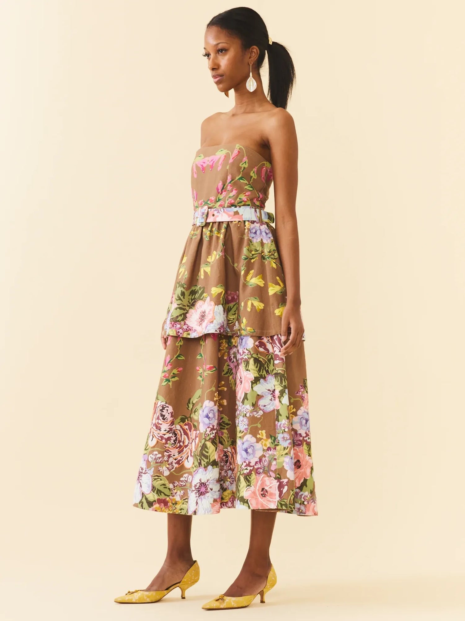 Daisy Dress - Caramel Victorian Floral