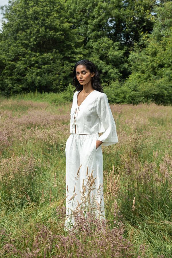 Zoya-May Linen Trouser in Snow White