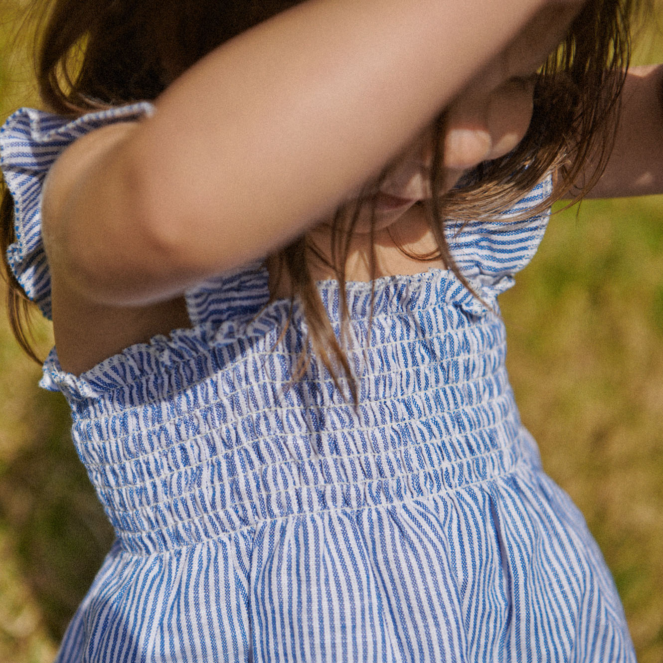 Gala Dress - Blue Stripe