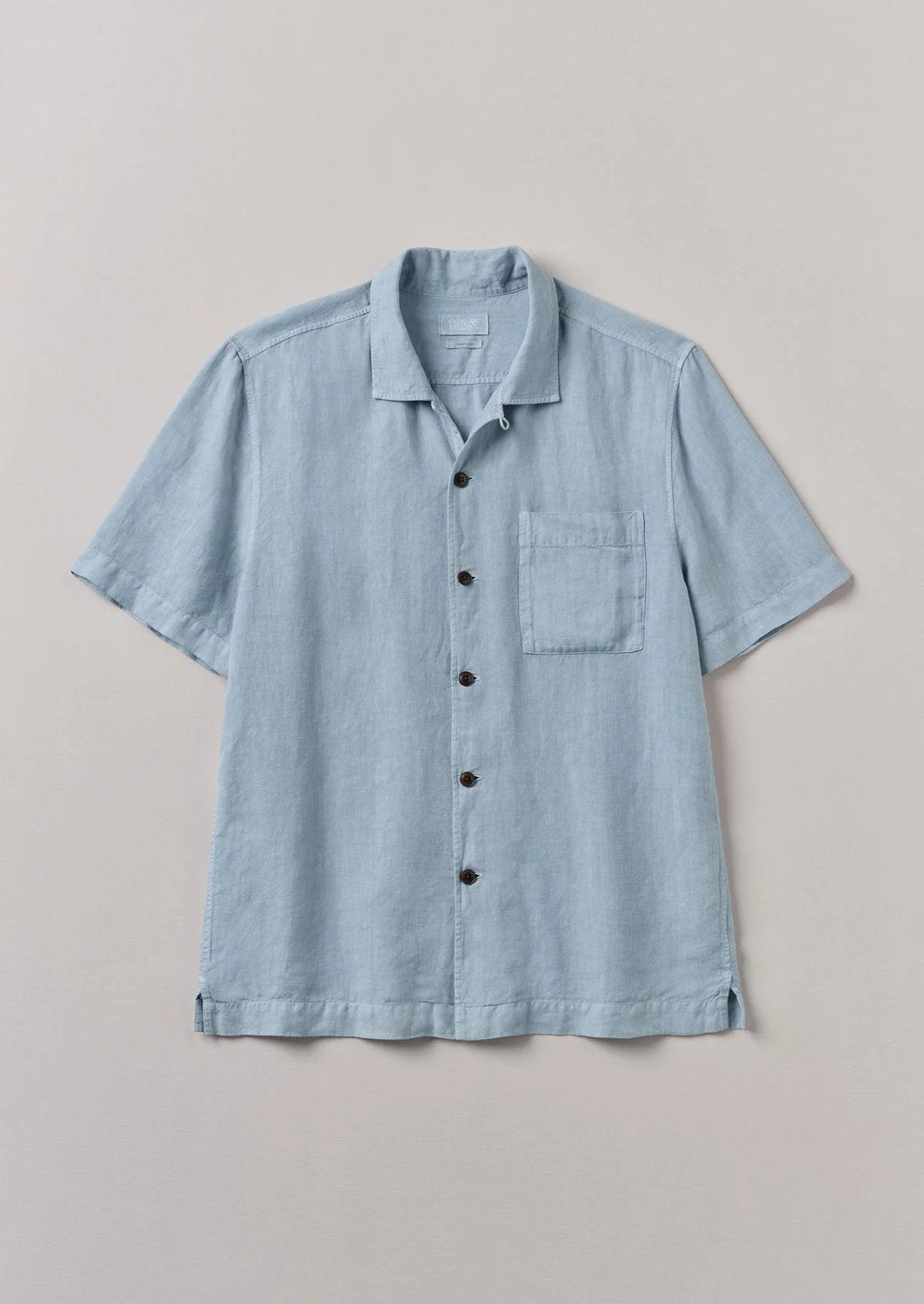 Linen Short Sleeve Shirt Dove Blue