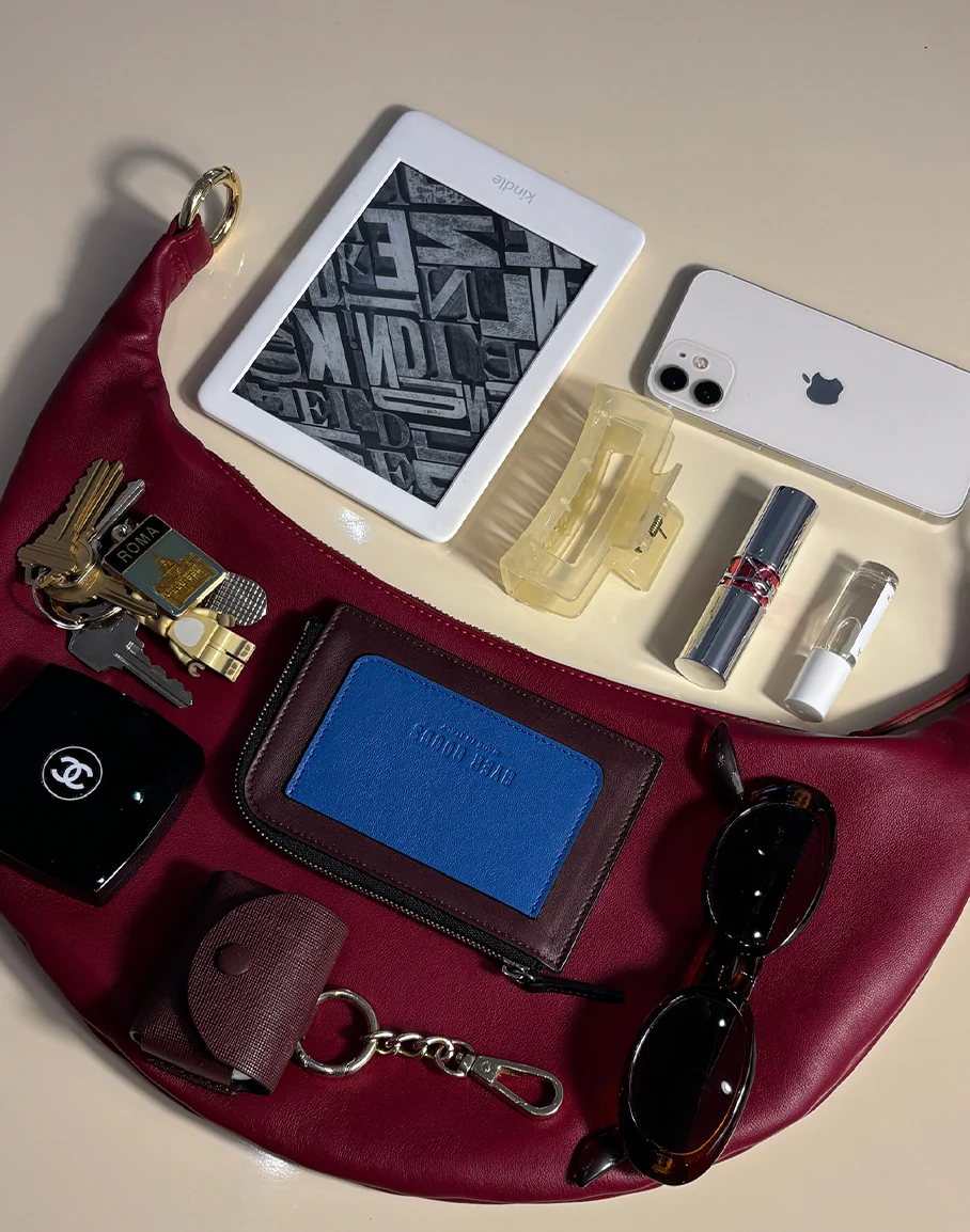 The Piccola Ring Bag Dark Cherry Red