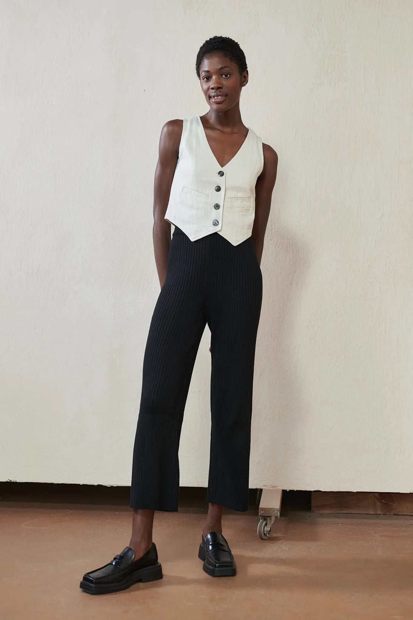 Farra Vest | Bone | Organic + Undyed