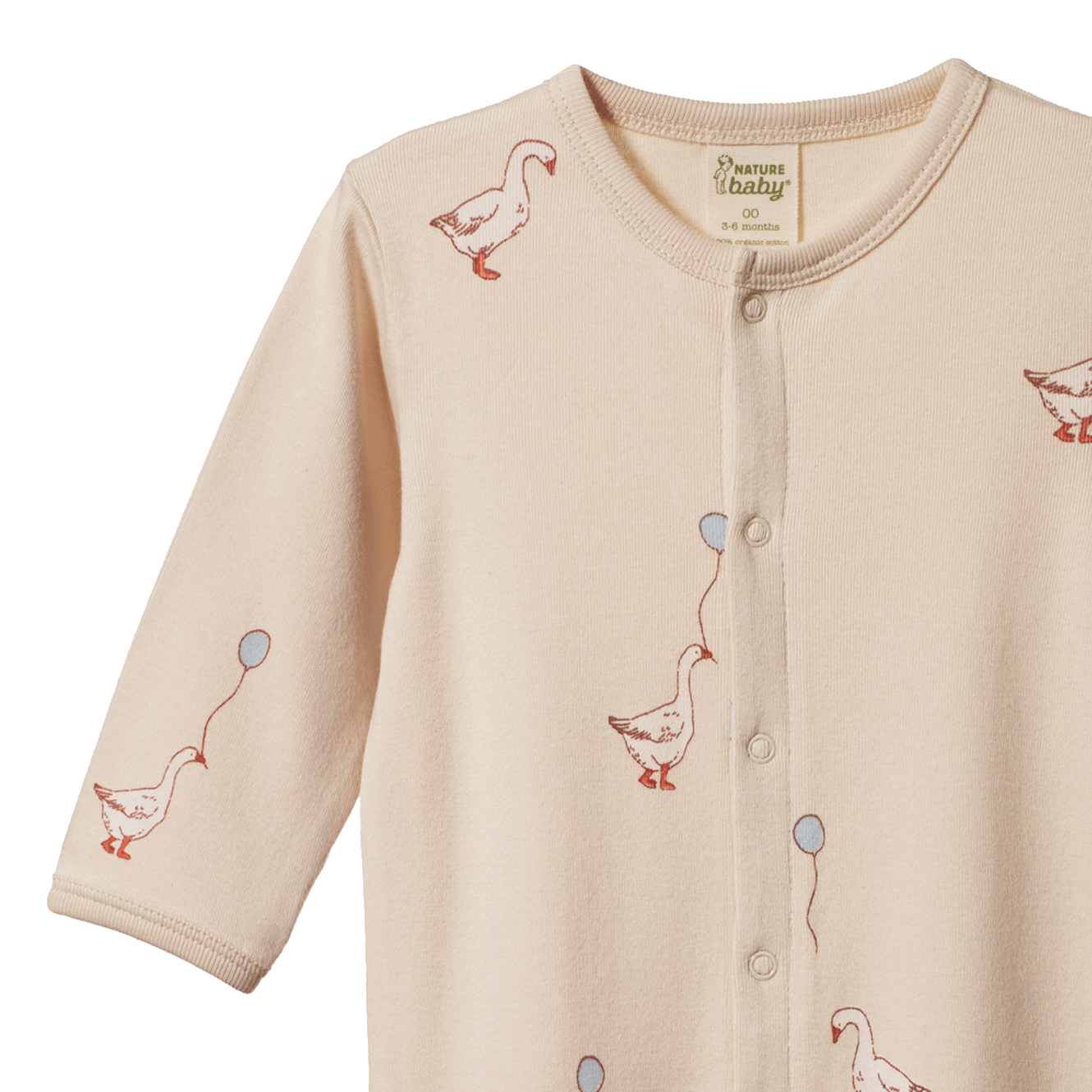 Cotton Stretch and Grow - Goose Lullaby Print