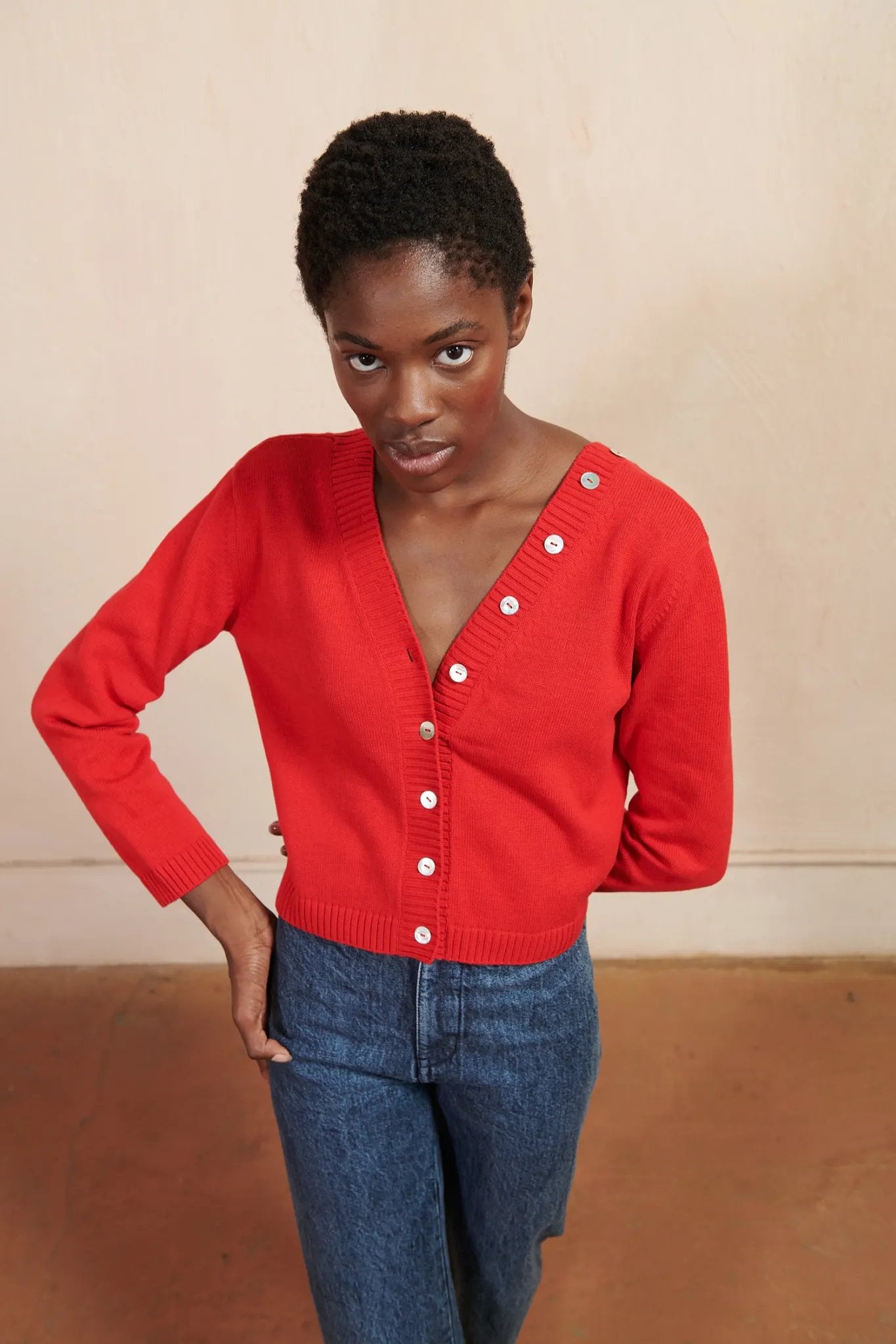 Button Cardi | Piquillo | Organic