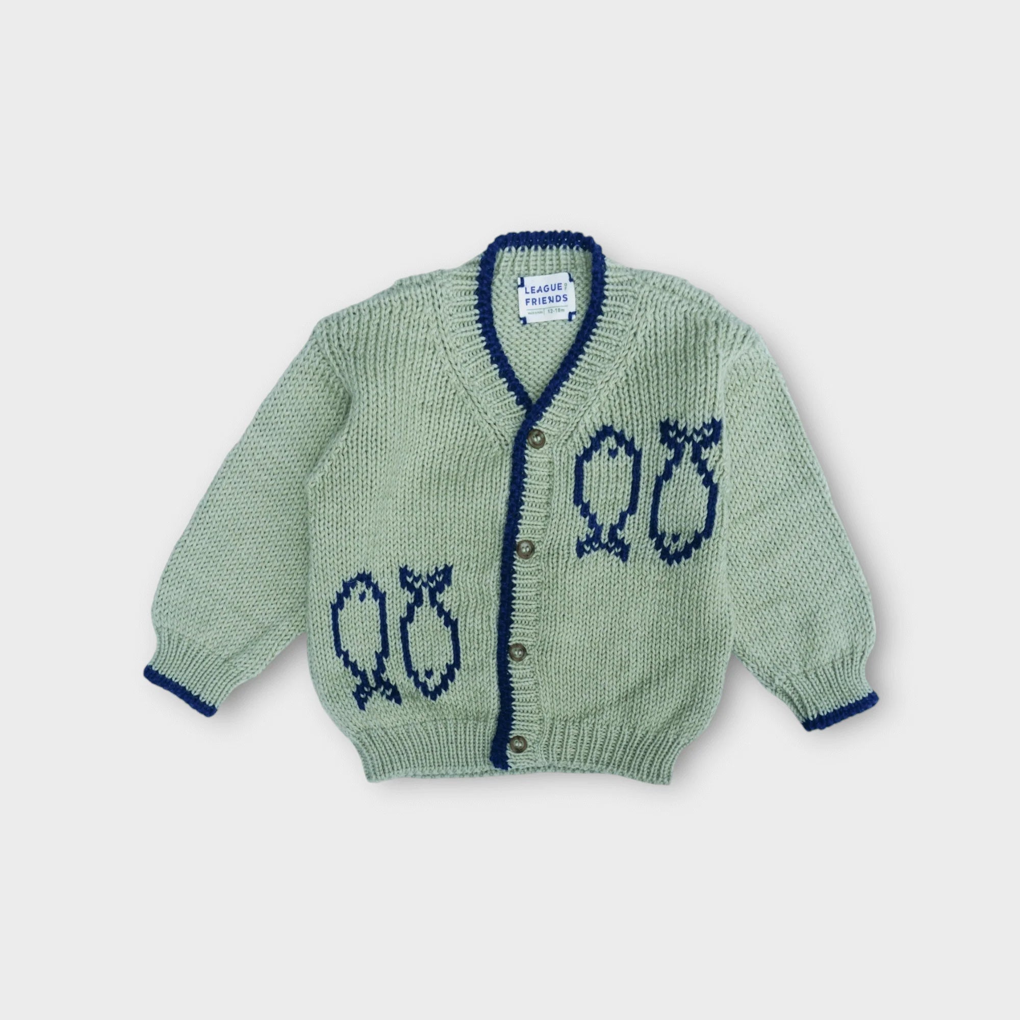 Baby Sardine Intarsia Merino Wool & Baby Alpaca Cardigan