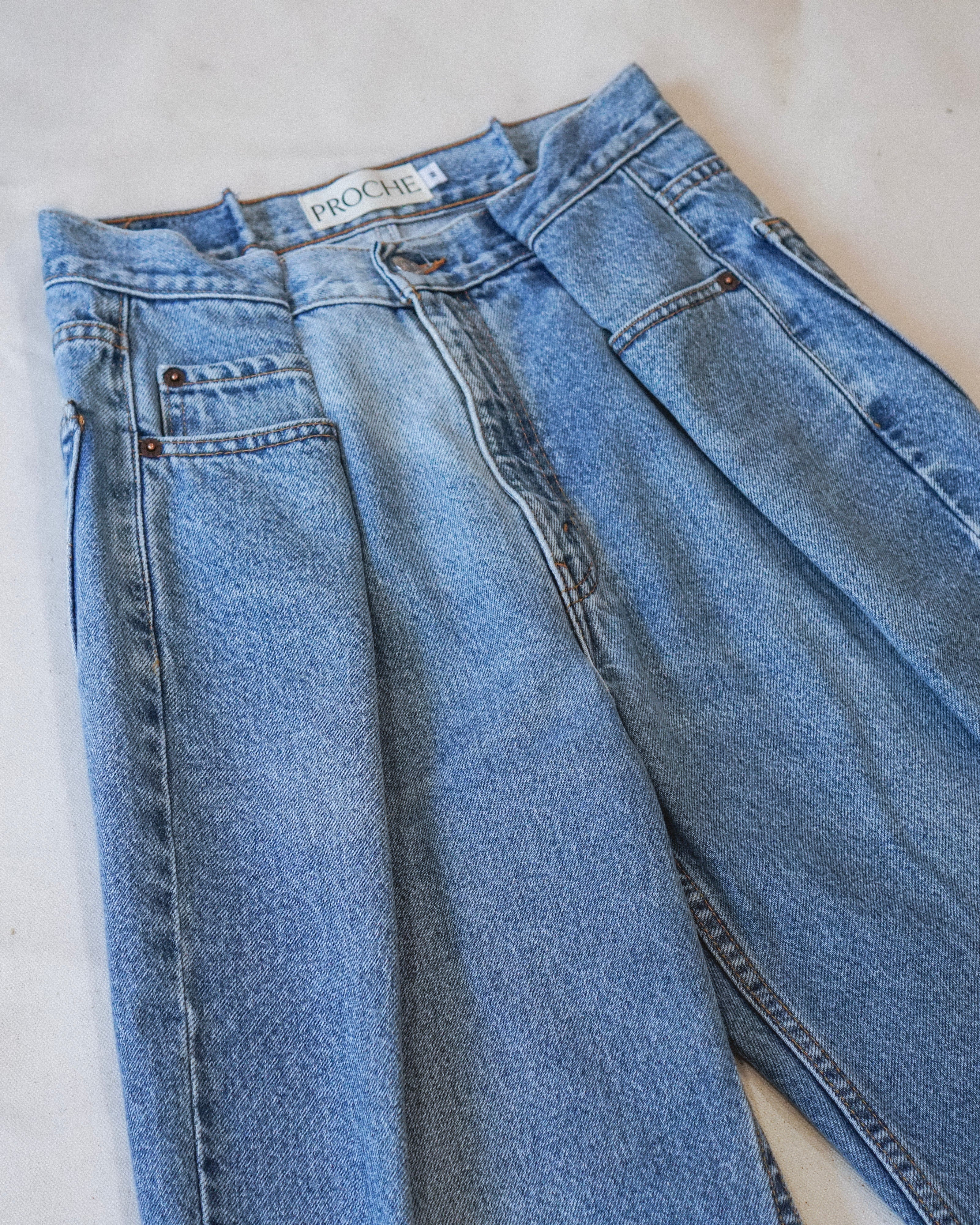 Upcycled Front Pleat Denim