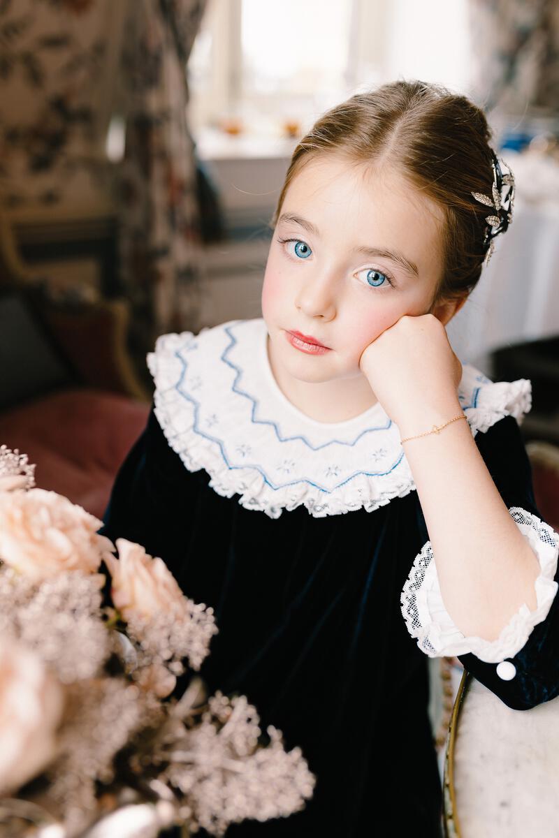 Celeste Navy Bishop Dress
