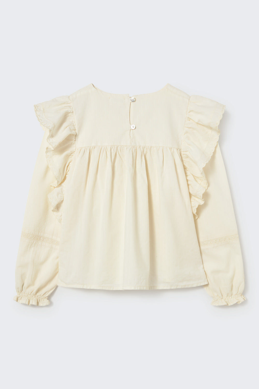 Jacquard Voile Blouse - Ivory