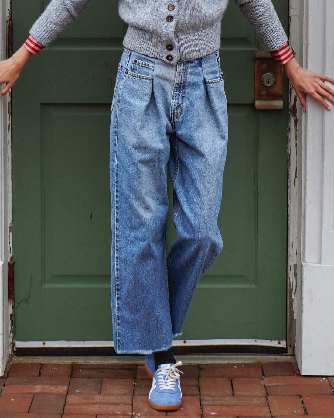 Upcycled Front Pleat Denim