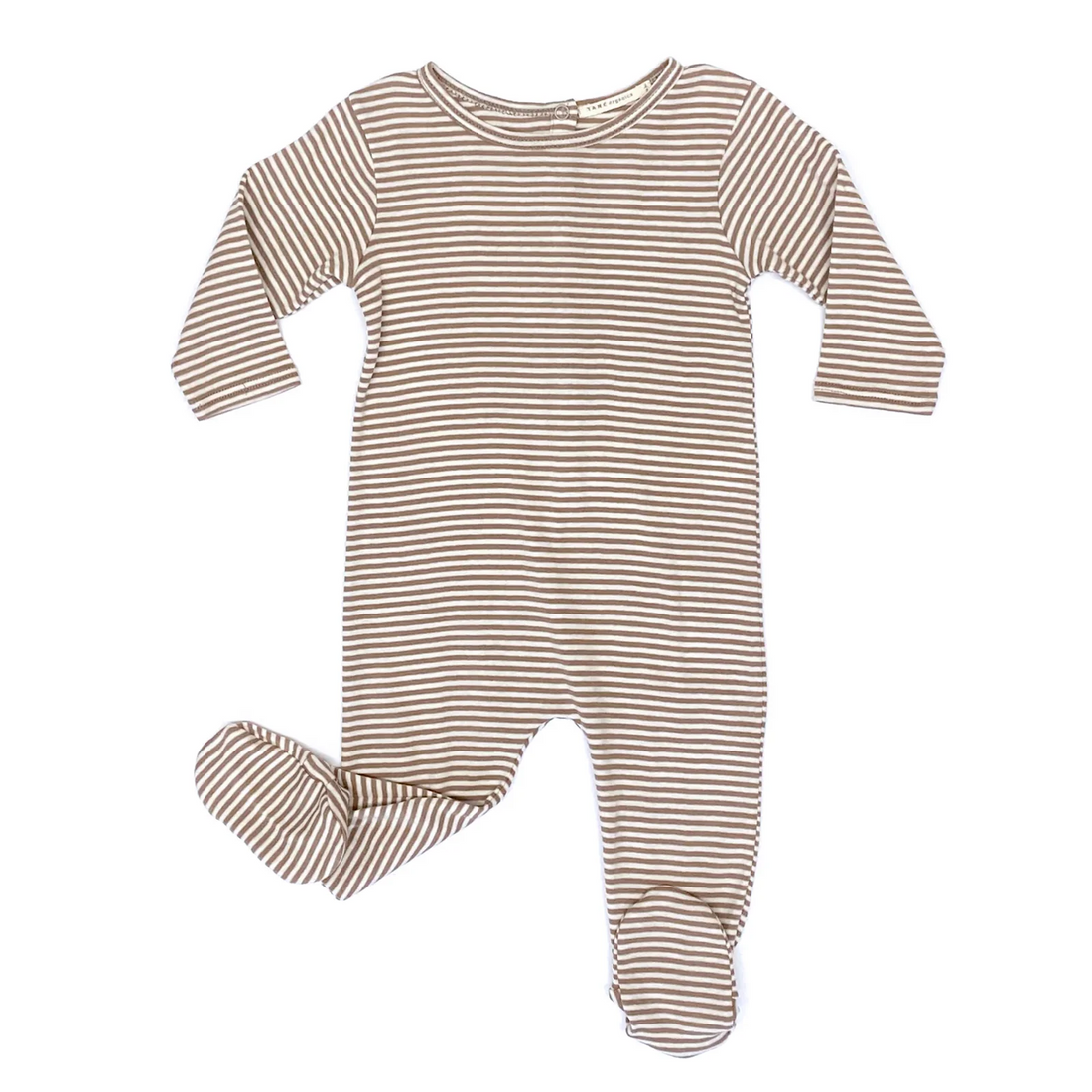 Petite Stripe Raglan Footie Earth Stripe