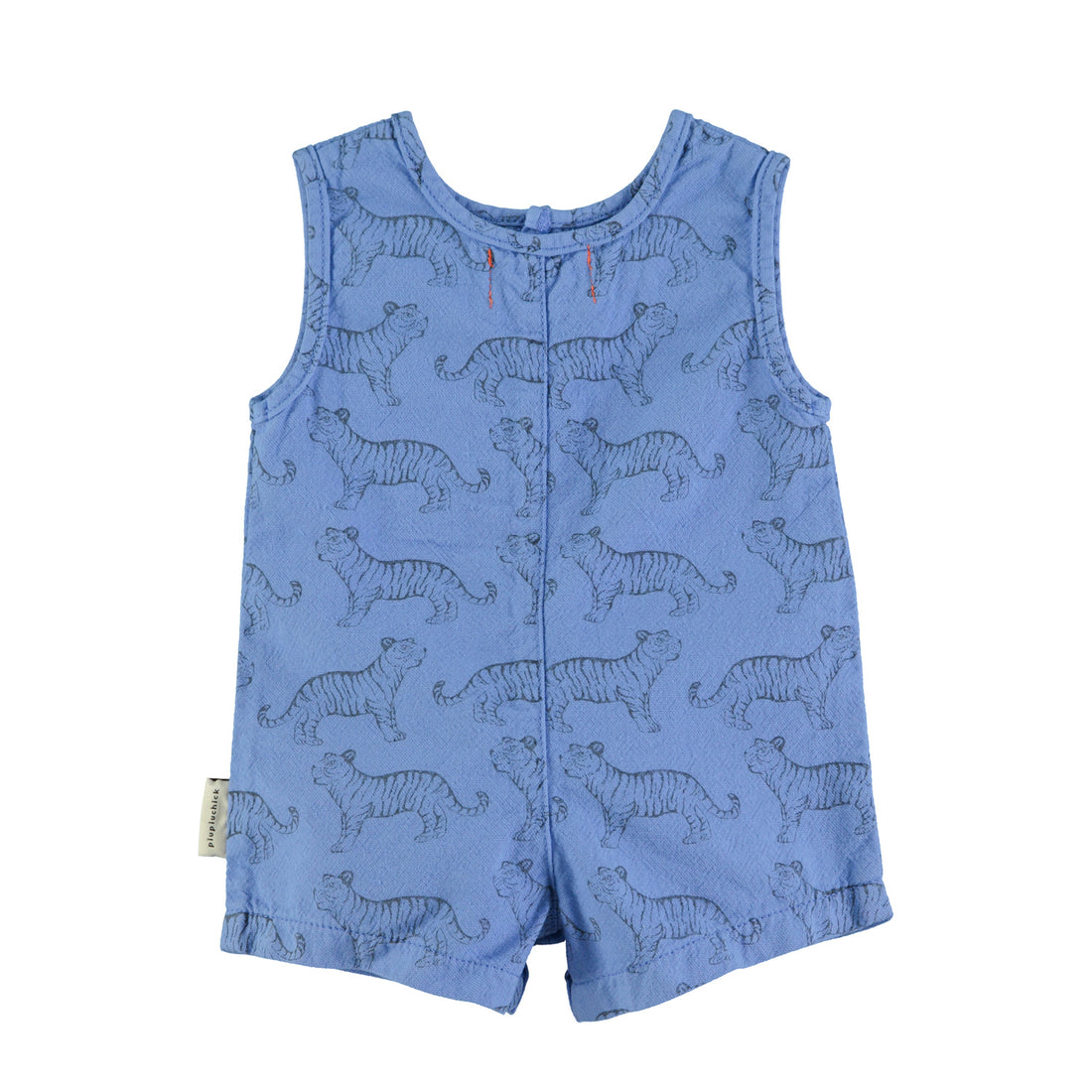 Baby Short Jumpsuit | Blue w/ Black Tigers